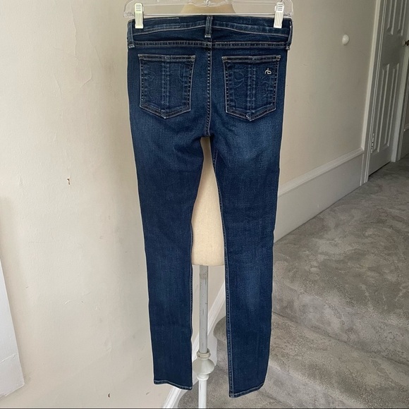 Rag & Bone Denim Mid Rise Skinny Leg Woodford Wash Denim Jeans Size 24 W1502K520 - Picture 5 of 9